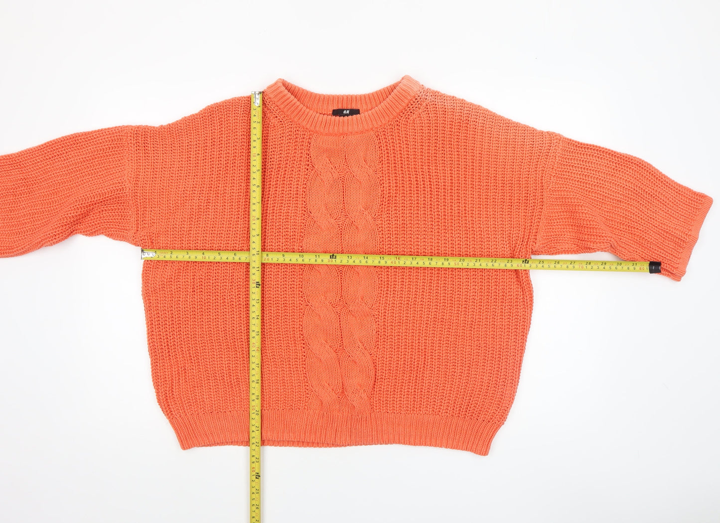 Womens UK Size 12 H&M Orange Pullover Jumper