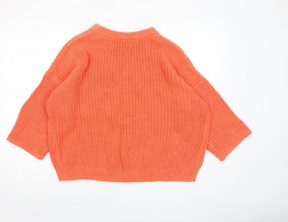 Womens UK Size 12 H&M Orange Pullover Jumper