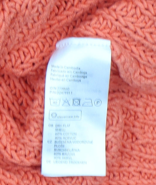 Womens UK Size 12 H&M Orange Pullover Jumper