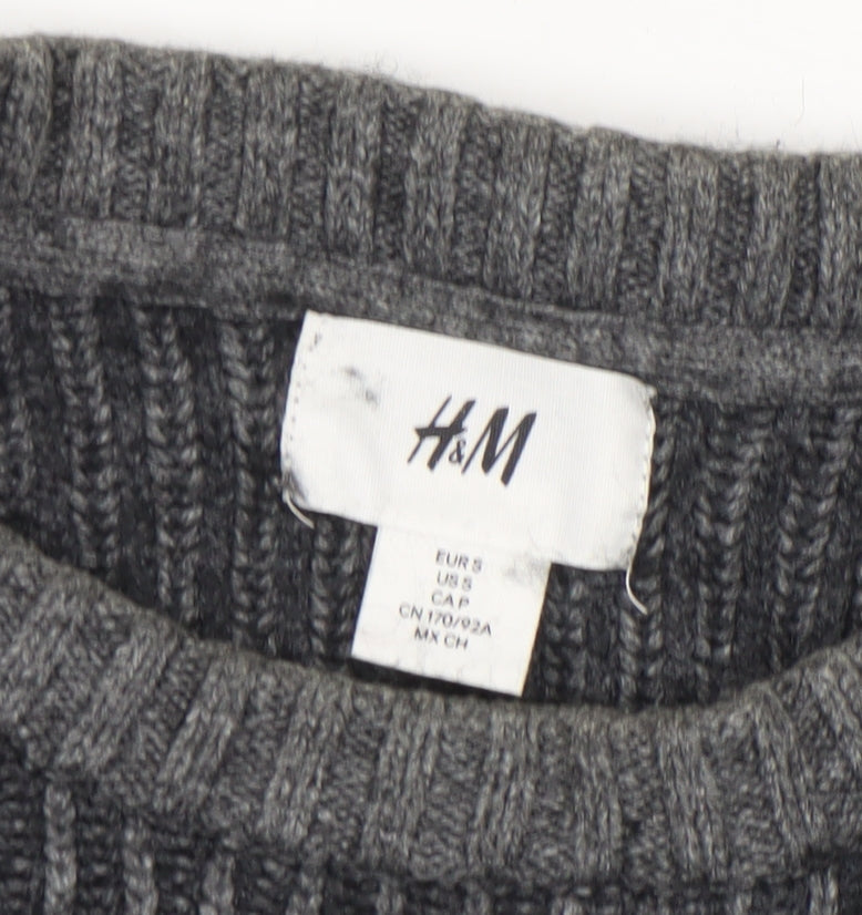 Mens UK Size S H&M Grey Pullover Jumper