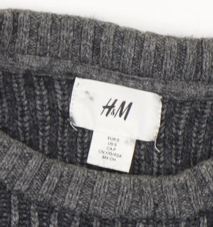 Mens UK Size S H&M Grey Pullover Jumper