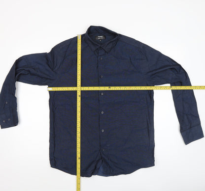 Dunnes Stores Men’s Blue Regular Fit Long Sleeve Button-Up Shirt M