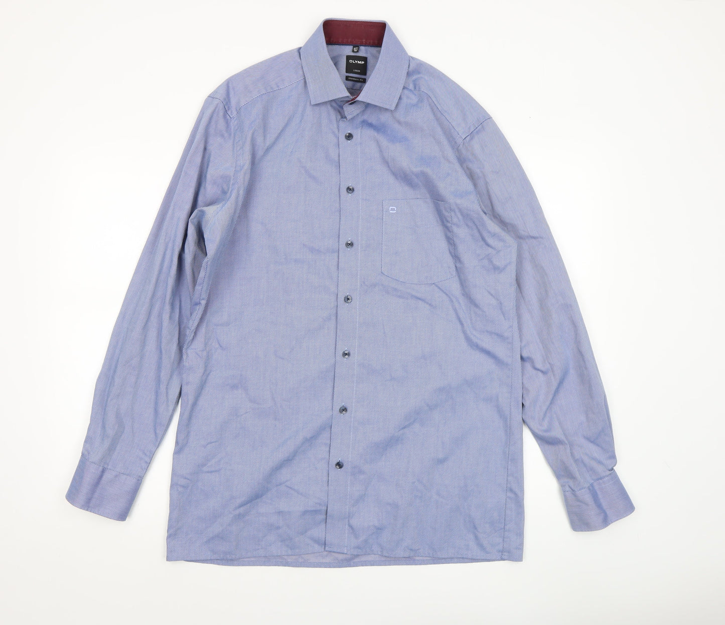 Mens UK Collar Size 15.75 Olymp Smart Blue  Dress Shirt