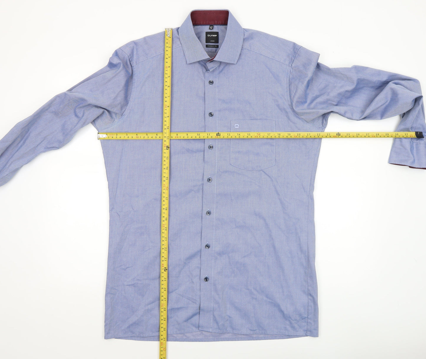 Mens UK Collar Size 15.75 Olymp Smart Blue  Dress Shirt
