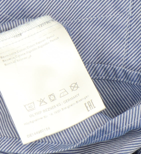 Mens UK Collar Size 15.75 Olymp Smart Blue  Dress Shirt