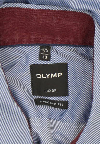Mens UK Collar Size 15.75 Olymp Smart Blue  Dress Shirt