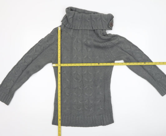 Womens UK Size S Folia Grey Pullover Jumper