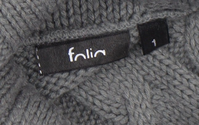 Womens UK Size S Folia Grey Pullover Jumper