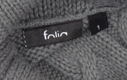 Womens UK Size S Folia Grey Pullover Jumper