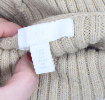 Womens UK Size S H&M Beige Pullover Jumper