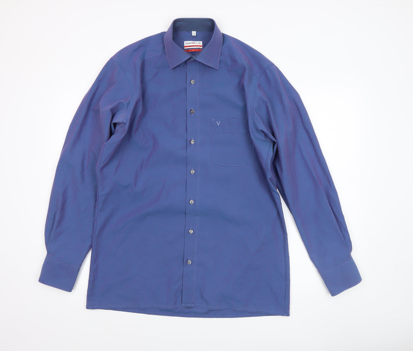 Mens UK Collar Size 15.5 MARVELIS Smart Blue  Dress Shirt