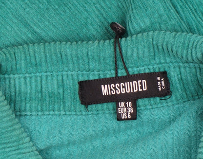 Womens UK Size 10 Missguided Green Basic Button-Up