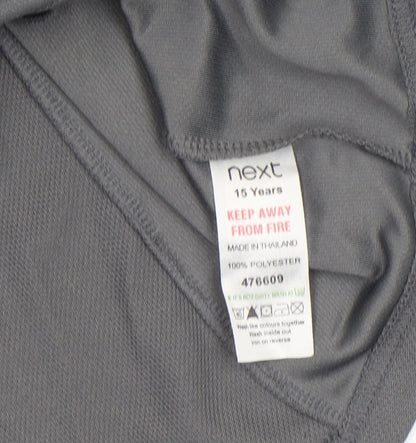 Next Boys Grey Long Sleeve Sports Top 15 Years Polyester Activewear
