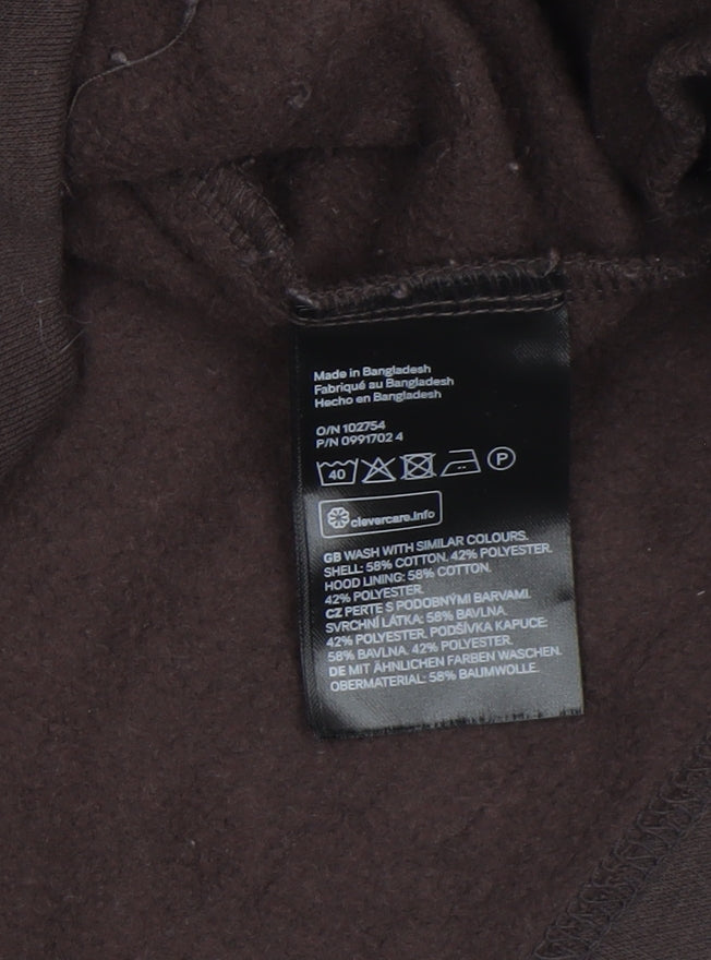 Womens UK Size 2XS H&M Brown Pullover Hoodie