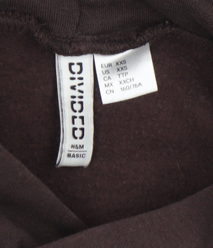 Womens UK Size 2XS H&M Brown Pullover Hoodie