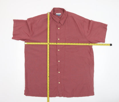 Breakwater Men's Red Check Short Sleeve Button-Up Shirt L Regular Fit