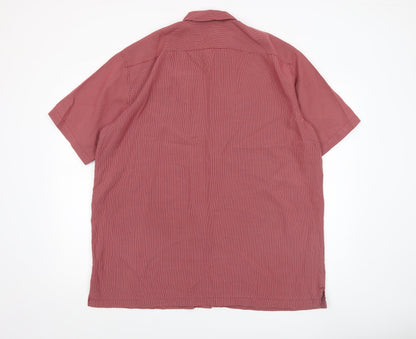 Breakwater Men's Red Check Short Sleeve Button-Up Shirt L Regular Fit
