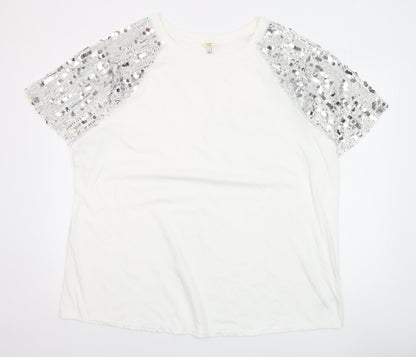 Womens UK Size 24 River Island White  T-Shirt