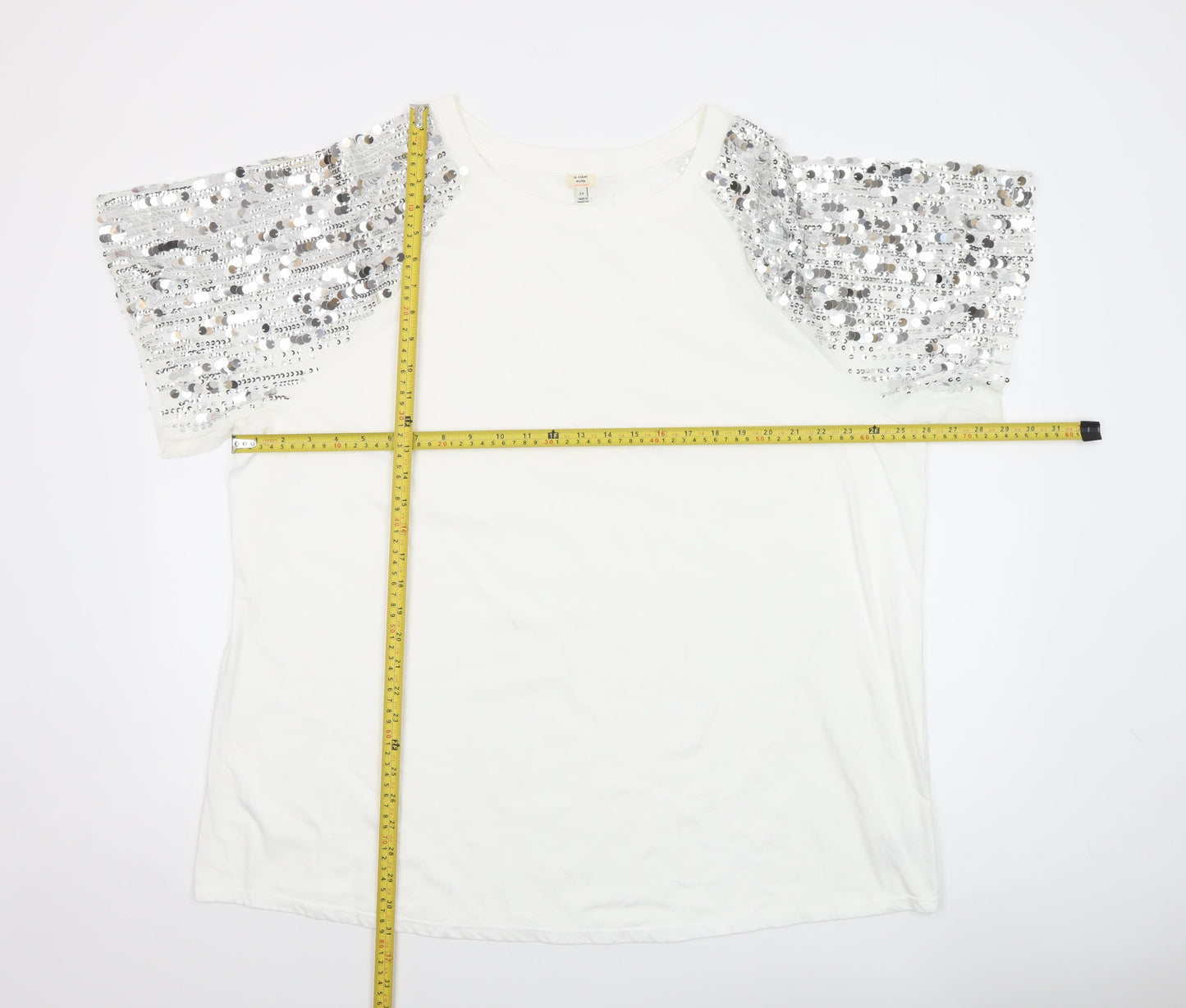 Womens UK Size 24 River Island White  T-Shirt