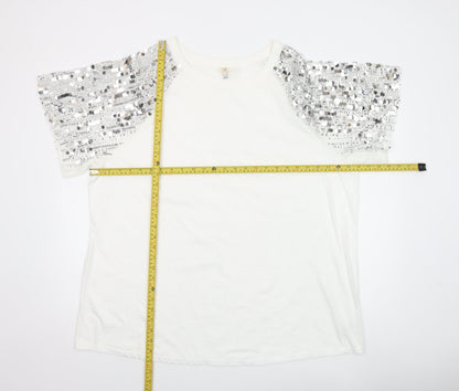 Womens UK Size 24 River Island White  T-Shirt