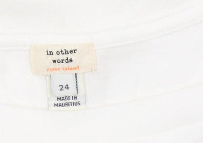 Womens UK Size 24 River Island White  T-Shirt