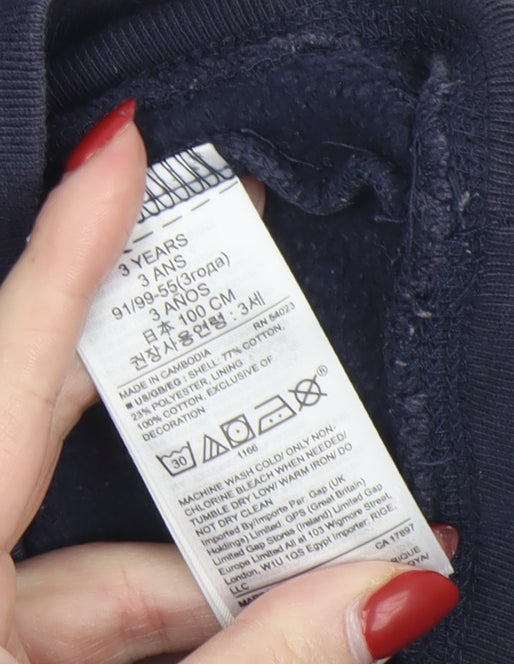 Boys UK Size 3 Years Gap Blue Pullover Hoodie