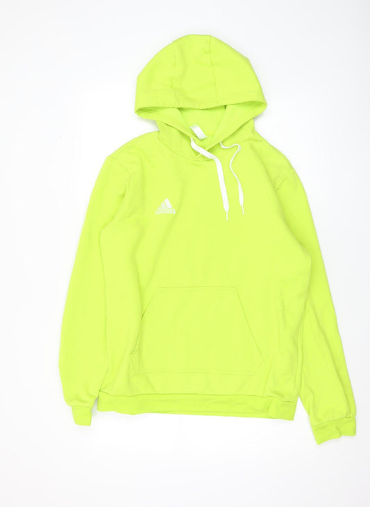 Mens UK Size M adidas Yellow Pullover Hoodie