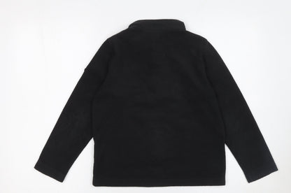 TOG24 Boys Black Fleece 1/2 Zip Pullover Sweatshirt 10-11 Years