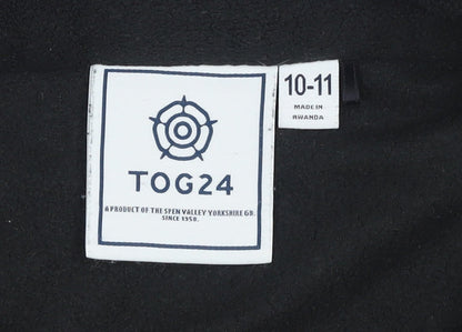 TOG24 Boys Black Fleece 1/2 Zip Pullover Sweatshirt 10-11 Years