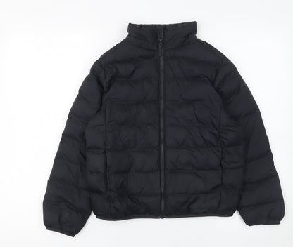 Boys UK Size 9-10 Years Uniqlo Black Puffer Jacket