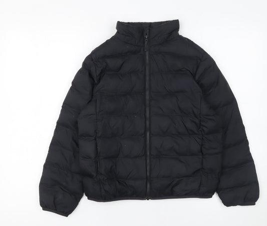 Boys UK Size 9-10 Years Uniqlo Black Puffer Jacket