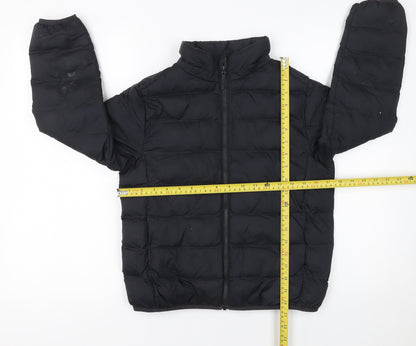 Boys UK Size 9-10 Years Uniqlo Black Puffer Jacket