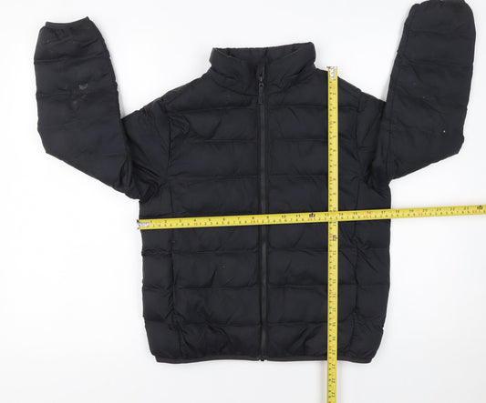 Boys UK Size 9-10 Years Uniqlo Black Puffer Jacket