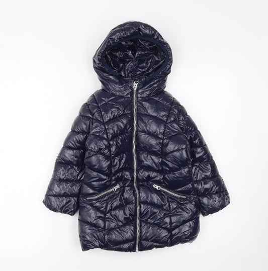 Girls UK Size 3 Years NEXT Blue Puffer Jacket