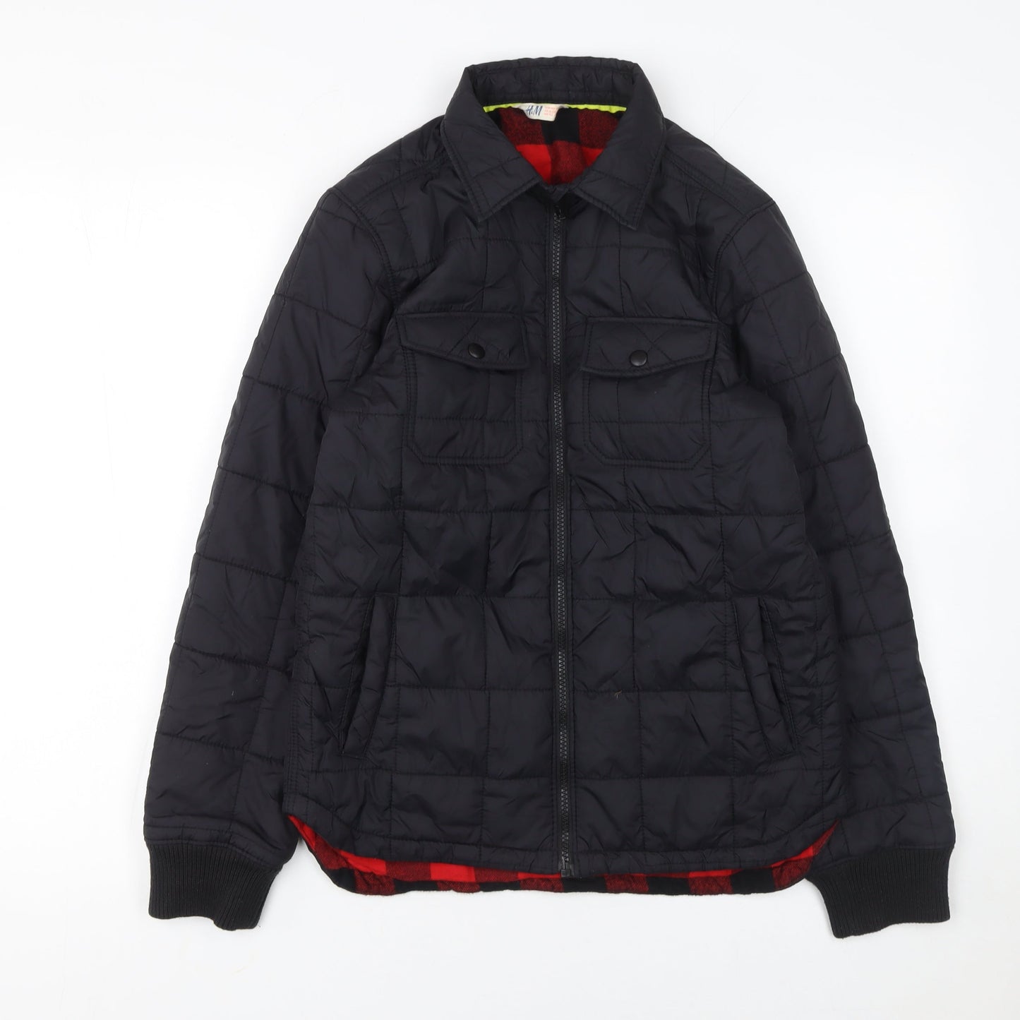 Boys UK Size 11-12 Years H&M Black Quilted Coat