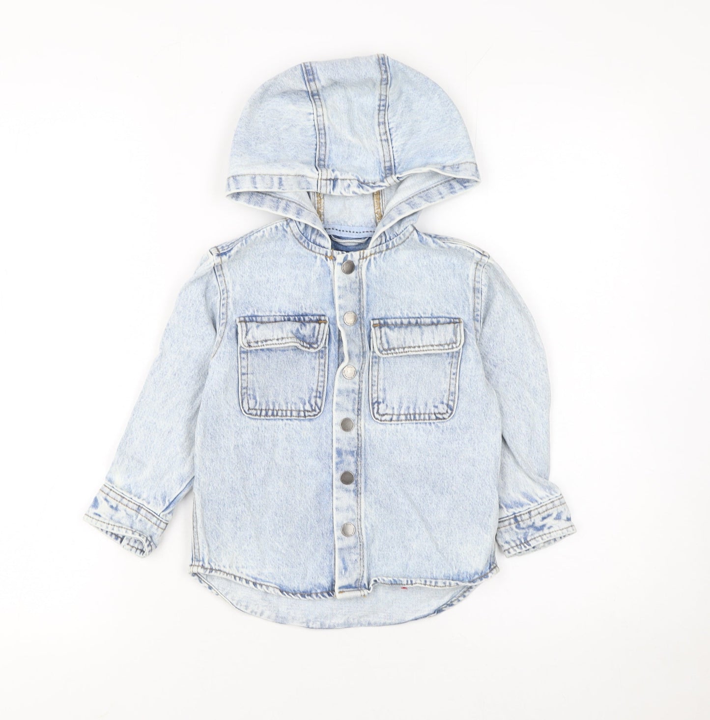 Boys UK Size 2-3 Years NEXT Blue Jersey Button-Up