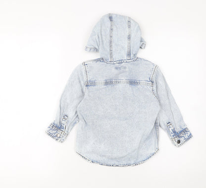 Boys UK Size 2-3 Years NEXT Blue Jersey Button-Up
