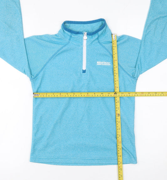 Regatta Boys Blue 9-10 Years Fleece 1/4 Zip Pullover Sweatshirt