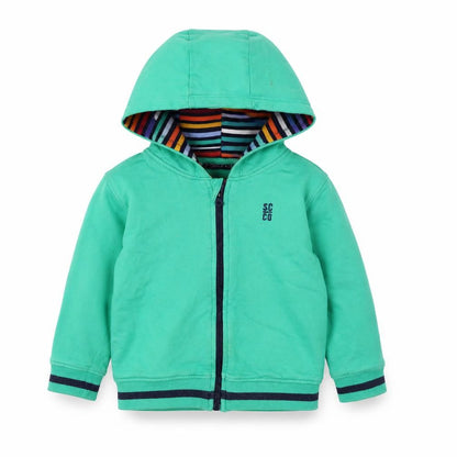 Front view of SoulCal Green Hooded Full Zip Baby Jacket 18-24 Months
