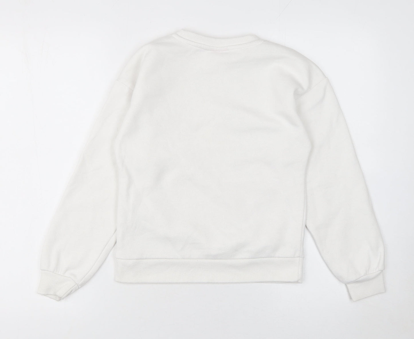 Barbie Girls White Sweatshirt 9-10 Years Crew Neck Long Sleeve Graphic Print