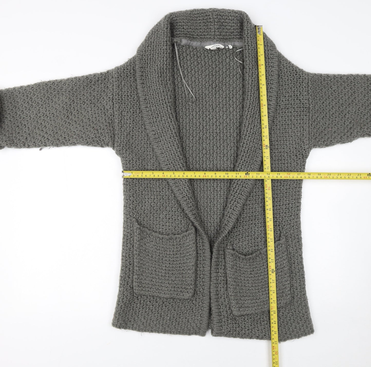 Womens UK Size S FatFace Grey Cardigan Jumper