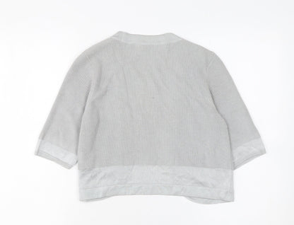 Marks and Spencer Women’s Grey 3/4 Sleeve Open Knit Cardigan Size 8