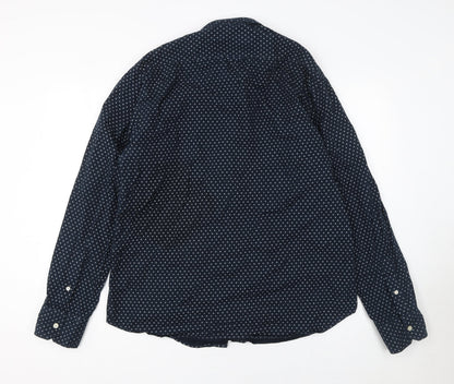 Diesel Men's Navy Polka Dot Cotton Long Sleeve Button-Up Shirt XXL