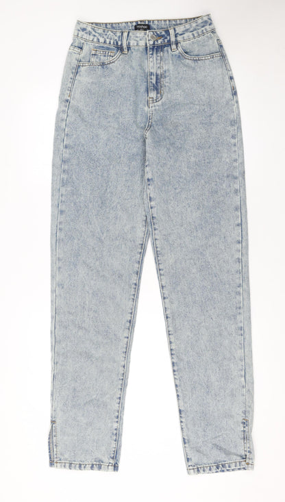 Womens UK Size 8 Boohoo Regular Fit Mom Blue Jeans