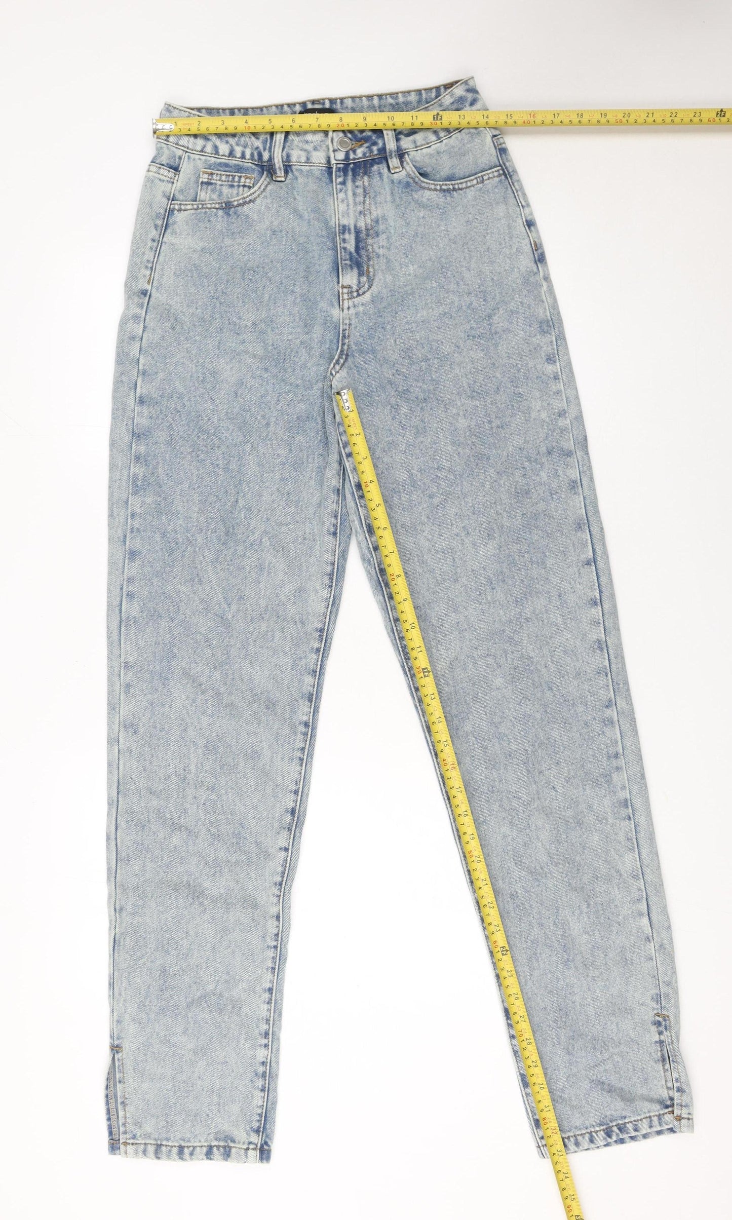 Womens UK Size 8 Boohoo Regular Fit Mom Blue Jeans