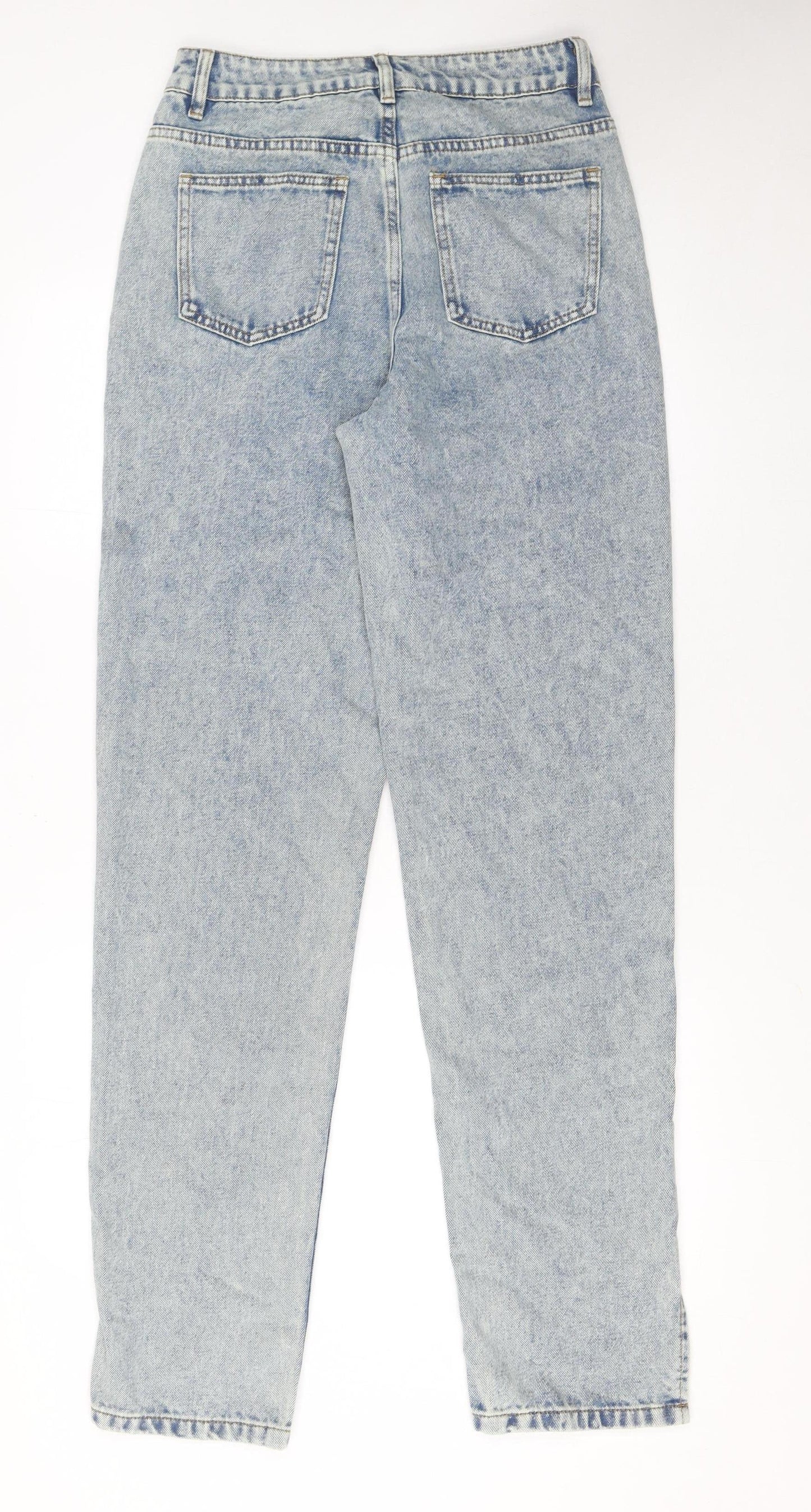 Womens UK Size 8 Boohoo Regular Fit Mom Blue Jeans