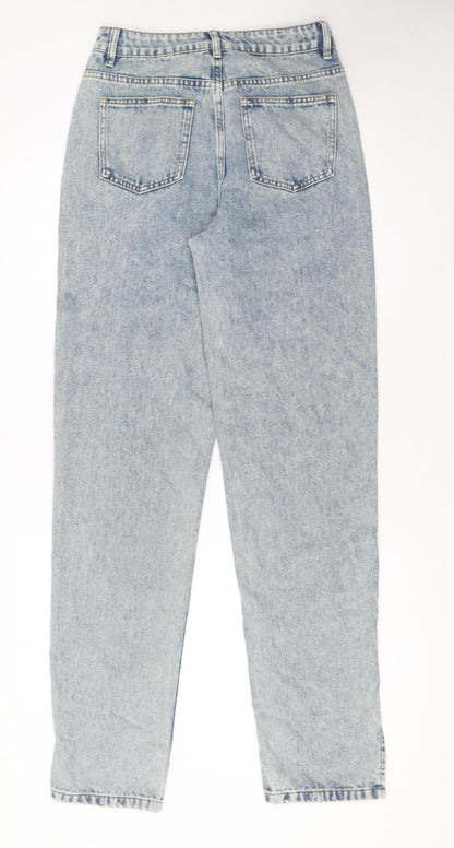 Womens UK Size 8 Boohoo Regular Fit Mom Blue Jeans