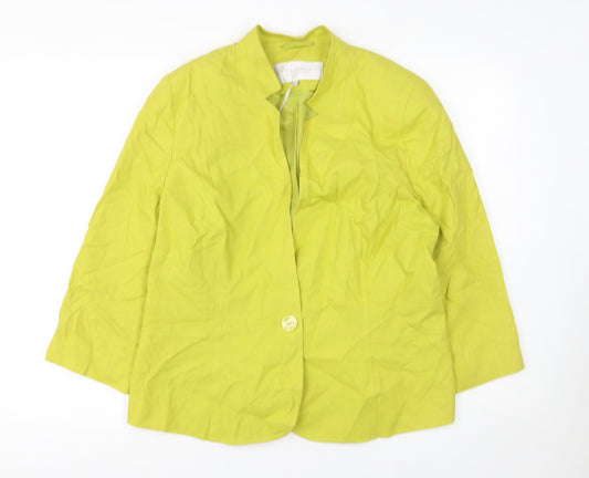 Debenhams Classics Women's Green Linen Blend Blazer Size 16