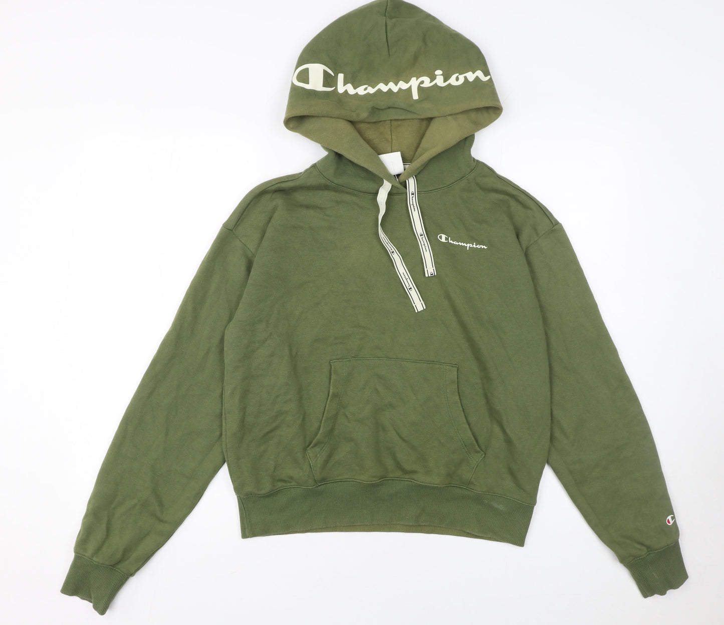 Womens UK Size L Champion Green Pullover Hoodie