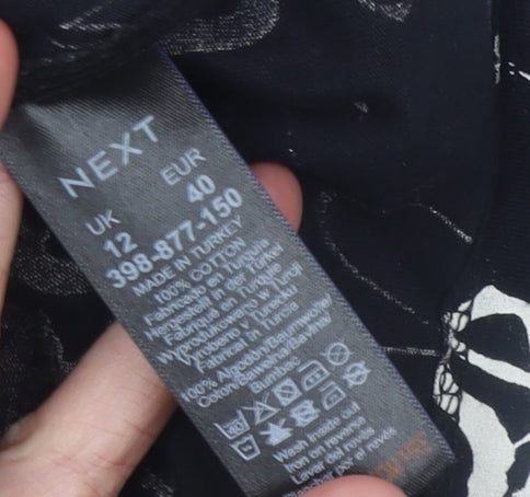 Womens UK Size 12 NEXT Black Basic T-Shirt